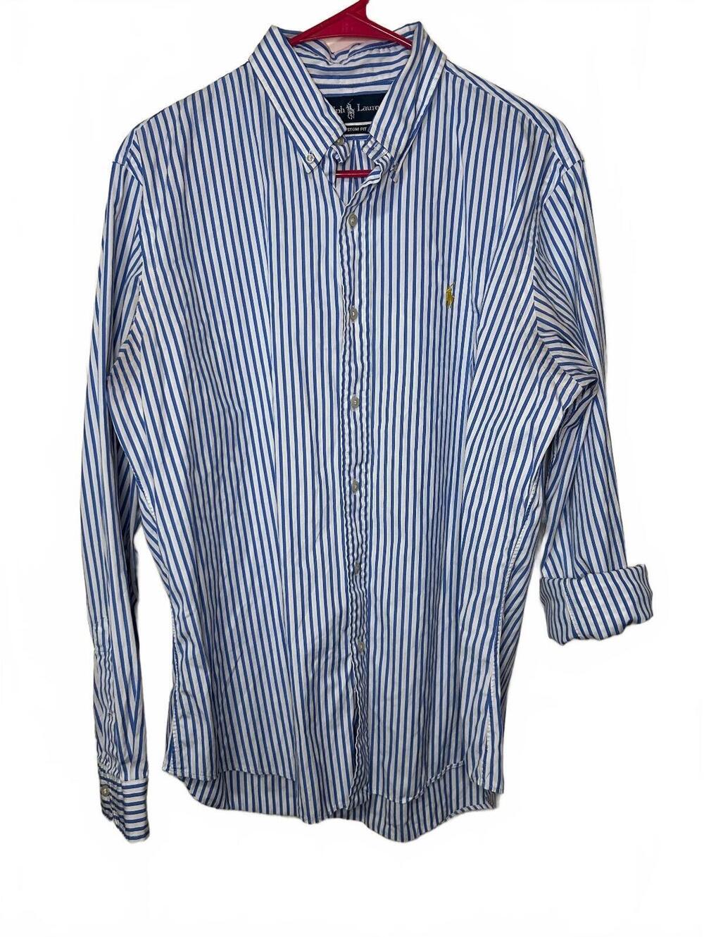 Polo Ralph Lauren Logo Striped Button Shirt Custom Fit